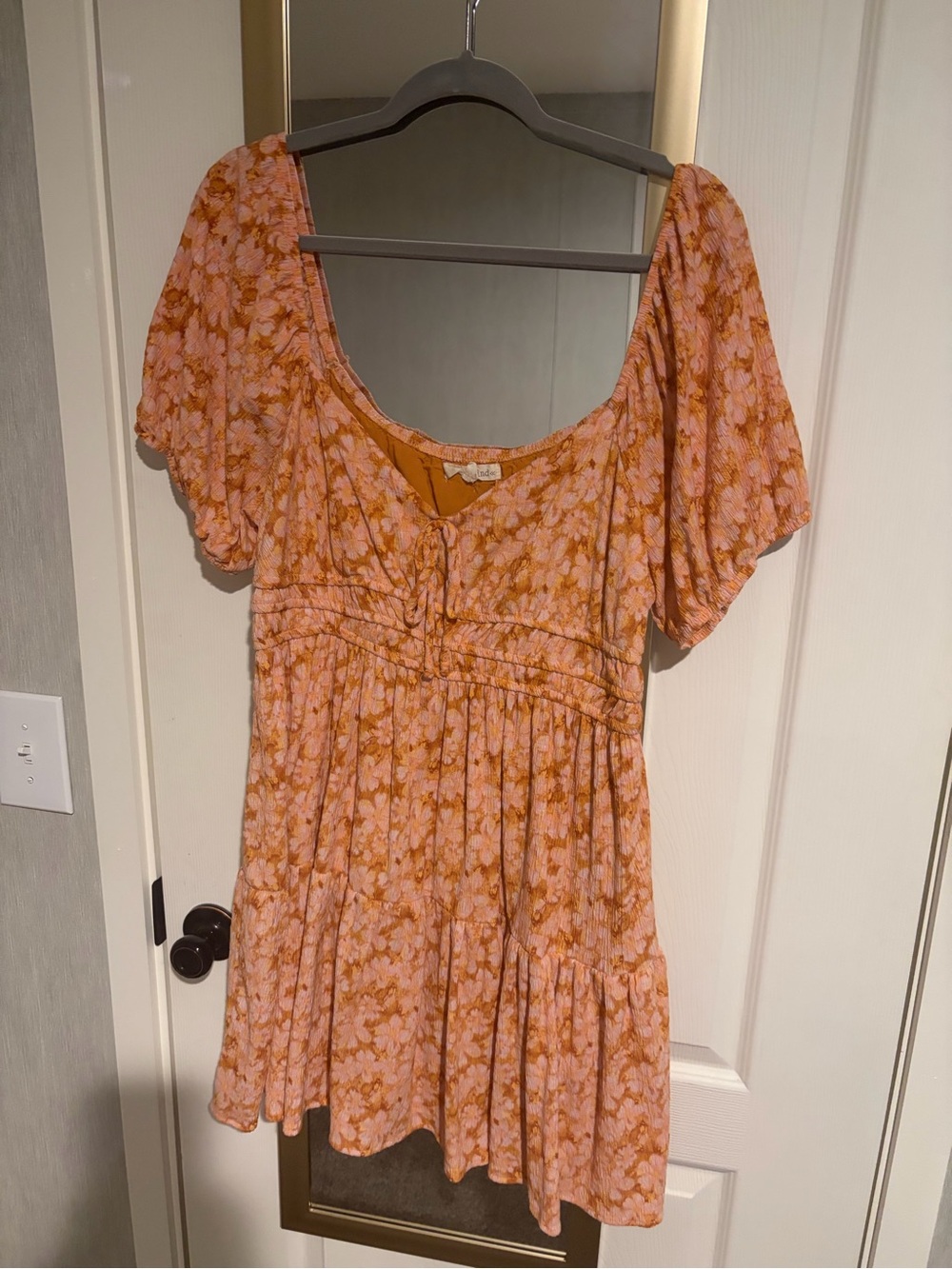 Rewind Peach Floral Scoop-Neck Tunic
